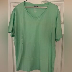 H&M Basic Green V-Neck T-Shirt